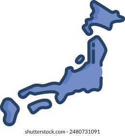 Map linear color illustration icon