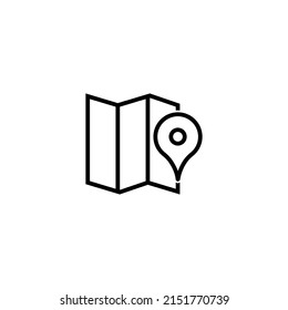 Map linear icon design vector concept