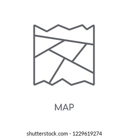 Map linear icon. Modern outline Map logo concept on white background from Maps and Locations collection. Suitable for use on web apps, mobile apps and print media.