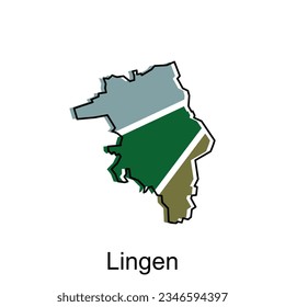 Map of Lingen Vector Illustration design template, suitable for your company