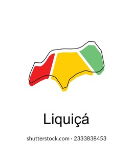 Map of Liquica vector design template, national borders and important cities illustration