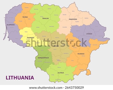 Map of Lithuania Administrative Regions