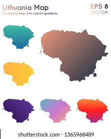 Map of Lithuania with beautiful gradients. A vibrant set of country maps. Lovely vector illustration.