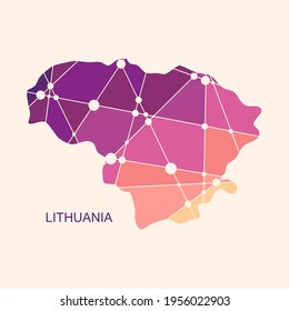 Map of Lithuania. Concept of travel and geography.