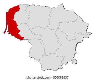 Map - Lithuania, Klaipeda
