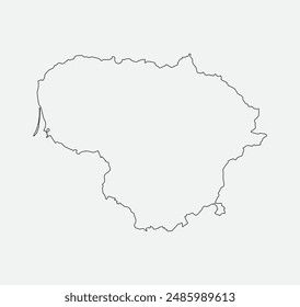 Map of Lithuania outline silhouette graphic element Illustration template design
