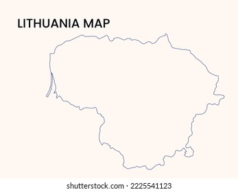 Map of Lithuania, Outline Map Lithuania vector Illustration, Map of Lithuania with an outline. Lithuania map.