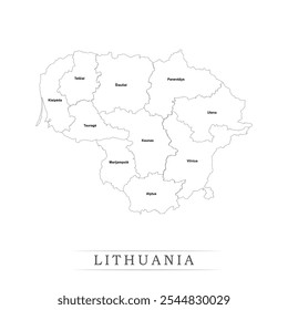 Karte von Litauen mit Vertretung der Verwaltungsabteilungen