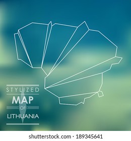 map of lithuania. stylized  map concept