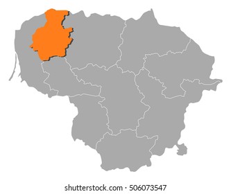 Map - Lithuania, Telsiai