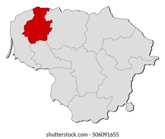 Map - Lithuania, Telsiai