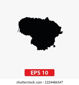 Map of Lithuania. Vector