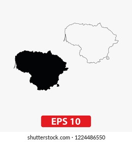 Map of Lithuania. Vector