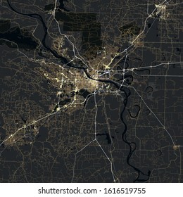 Map Little Rock City. Arkansas. USA