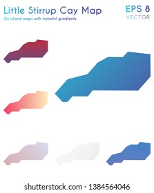 Map of Little Stirrup Cay with beautiful gradients. Astonishing set of island maps. Likable vector illustration.