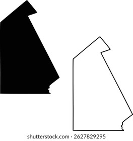 Map of Live Oak County Texas USA Silhouette Flat And Outline Design