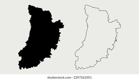 Map of Lleida - Catalonia - Spain region outline silhouette graphic element Illustration template design
