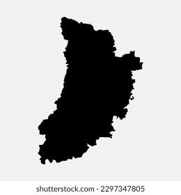 Map of Lleida - Catalonia - Spain region outline silhouette graphic element Illustration template design
