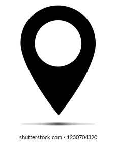 map localization icon on white background. mail sign. flat style. pin icon icon for your web site design, logo, app, UI. map point with shadow symbol. location pin sign.