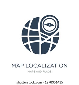 map localization icon vector on white background, map localization trendy filled icons from Maps and Flags collection, map localization vector illustration