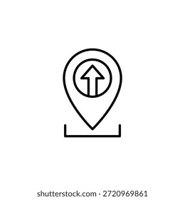 Interface de Exibição de Direção Minimalista da Seta para Cima do Mapa de Localização