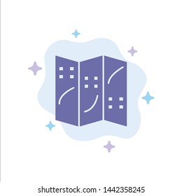 Map Location Blue Icon on Abstract Cloud Background