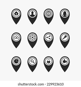 Map Location business vector icons signs