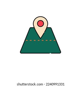 Map location cartoon on white background, vector illustration in flat design.