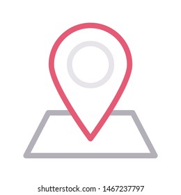 map location colour line vector icon