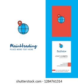 Map location  Creative Logo and business card. vertical Design Vector