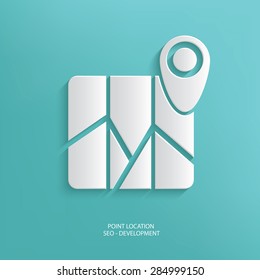 Map location design on blue background,clean vector