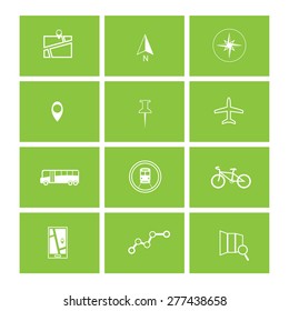 Map location direction and transportations icons windows