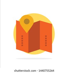 Map, Location, Directions, Abstract Circle Background Flat color Icon
