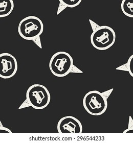 map location doodle seamless pattern background