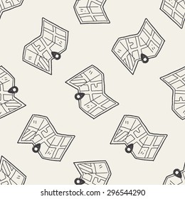 map location doodle seamless pattern background