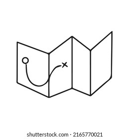 map location doodles element design. popular abstract line doodles