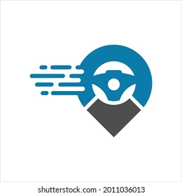 Map location drive logo. speed place logo icon vector template