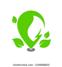 map location with eco symbol