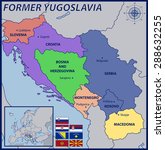 Map, Location and Flags of the Former Yugoslavia