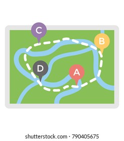 Map Location Flat Colored Icon
