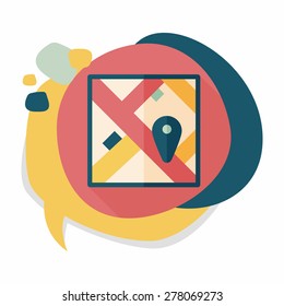 map location flat icon with long shadow