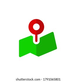 Map location flat icon. Symbol vector on white background.