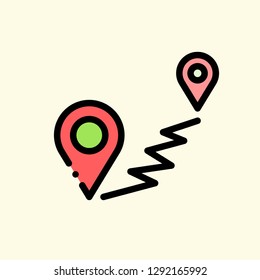 Map Location Flat Icon Vector Graphic Download Template Modern