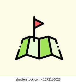 Map Location Flat Icon Vector Graphic Download Template Modern