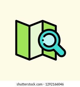 Map Location Flat Icon Vector Graphic Download Template Modern