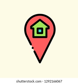 Map Location Flat Icon Vector Graphic Download Template Modern