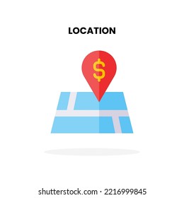 Map and Location flat icon. Vector illustration on white background. Can used for digital product, presentation, UI and many more.