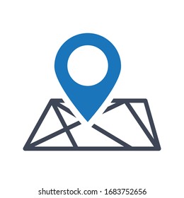 Map location flat vector icon