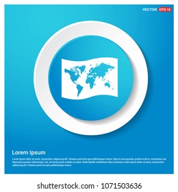Map Location Icon Abstract Blue Web Sticker Button