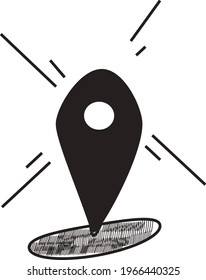 icono de ubicación de mapa en blanco y negro